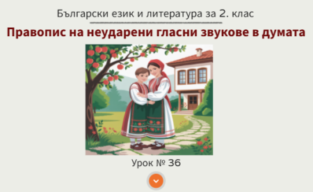 Урок № 36. Правопис на неударени гласни в думите